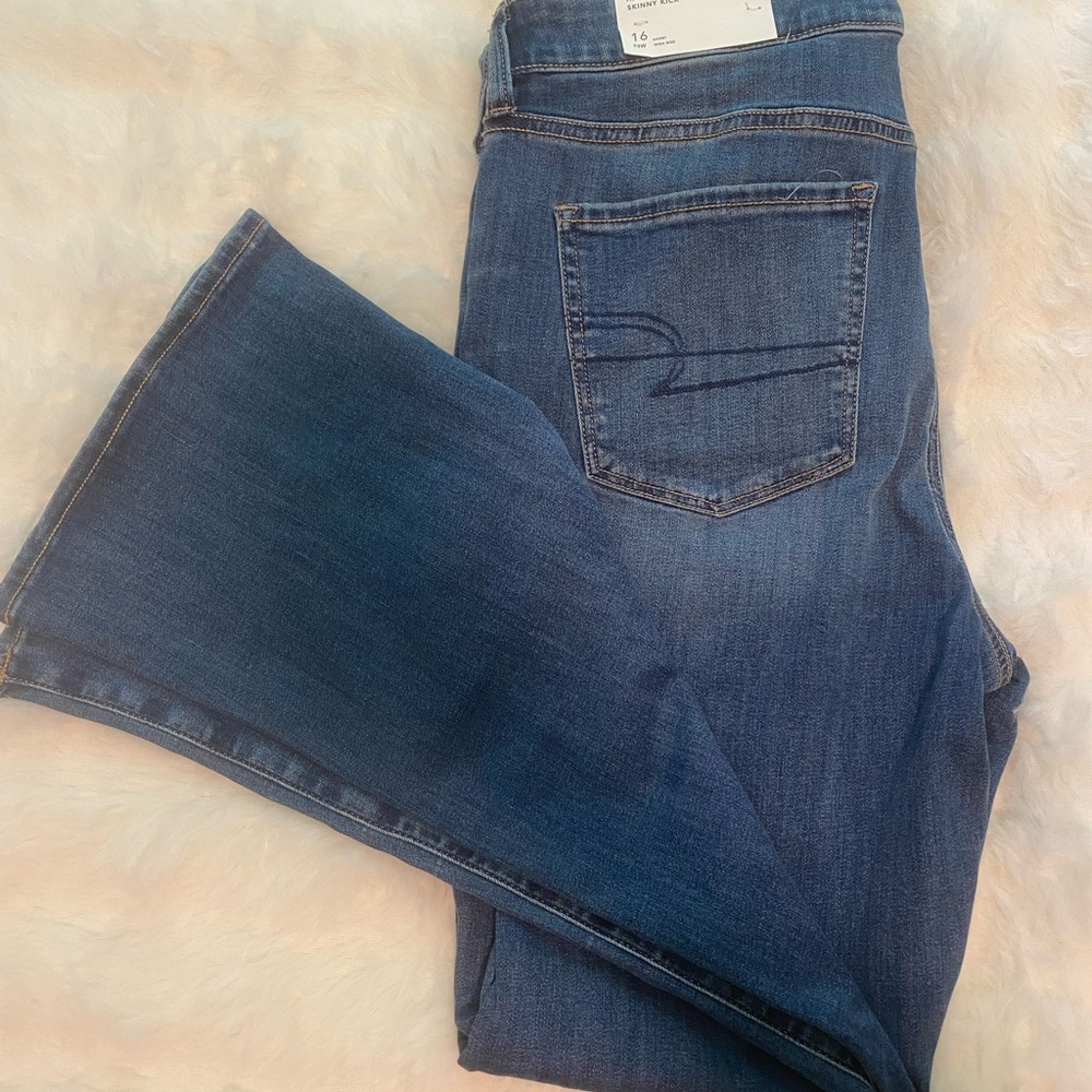 American Eagle Blue Flare Wide Leg Jeans